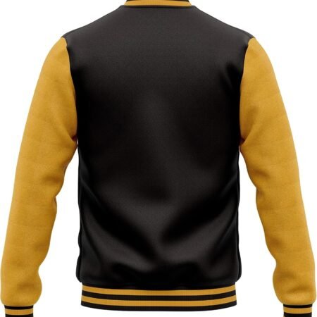 black and gold varsity jacket