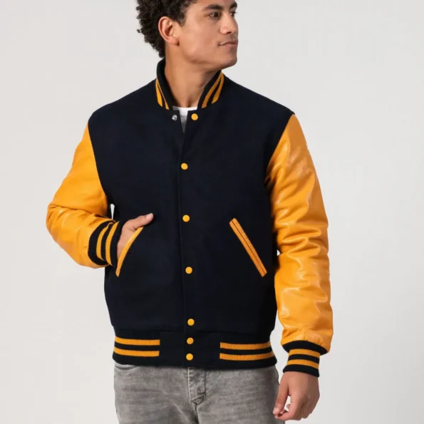 Black And Gold Varsity Jacket Hood
