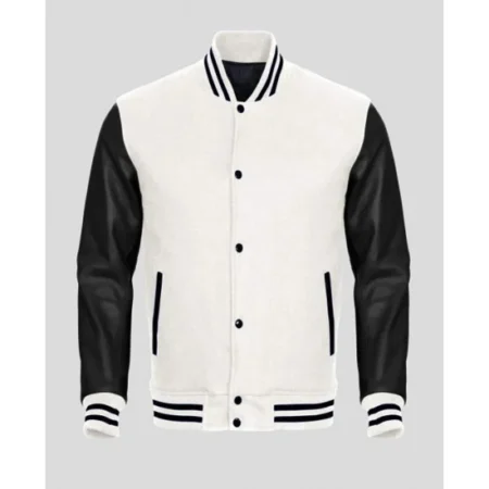 Black And White Varsity Jacket Mens