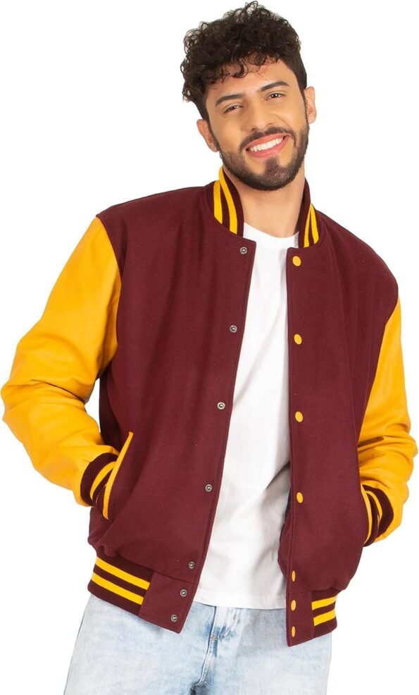 Burgundy And Gold Varsity Jacket