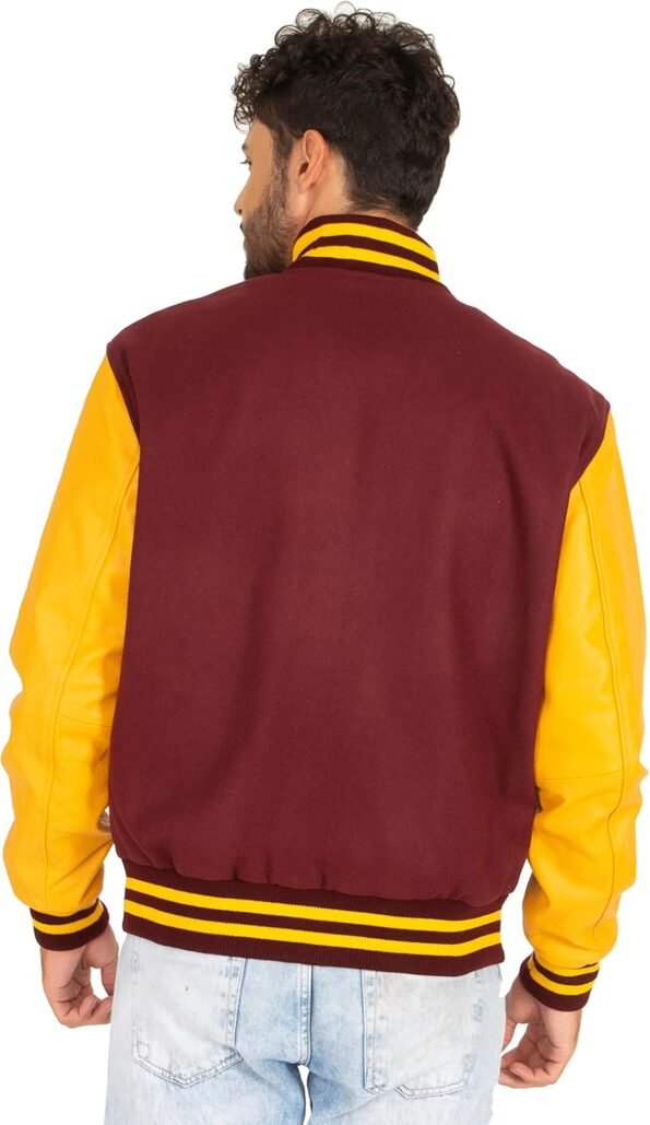 Burgundy And Gold Varsity Jacket