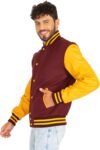 Burgundy And Gold Varsity Jacket