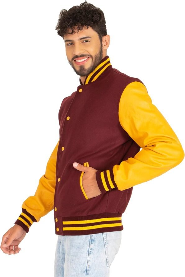 Burgundy And Gold Varsity Jacket
