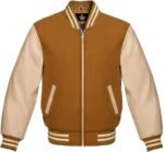 Gold Leather Varsity Jacket