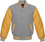 Grey And Gold Varsity Jacket