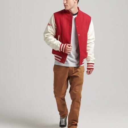 Red Varsity Jacket For Men