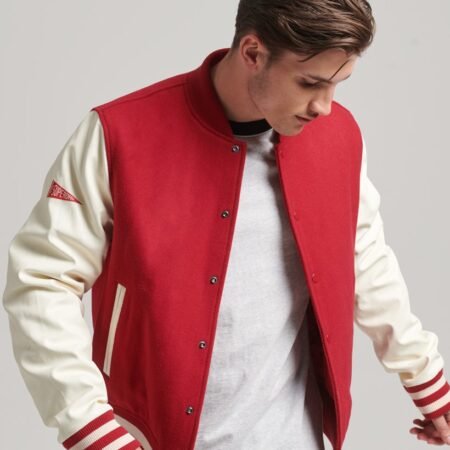 Red Varsity Jacket For Men