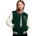 Womens Green Varsity Jacket