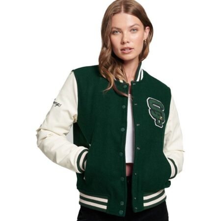 Womens Green Varsity Jacket