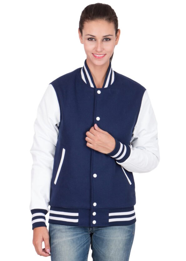 women's varsity jacket blue