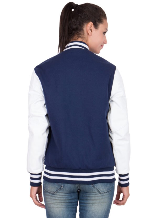 women's varsity jacket blue