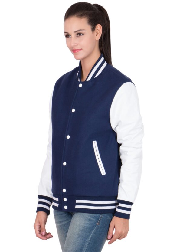 women's varsity jacket blue