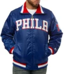 76ers Philadelphia Satin Blue Jacket