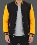 Black And Yellow Classic Varsity Jacket