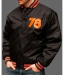 Bomber Halloween 78 Black Satin Jacket