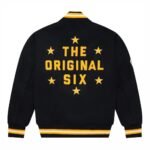 Boston Bruins OVO x NHL Black Full-Snap Varsity Jacket