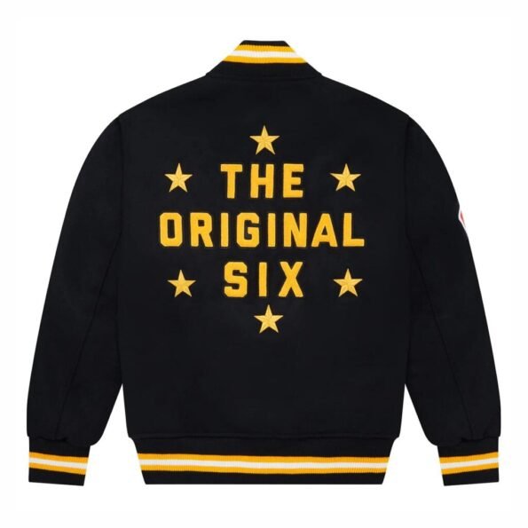 Boston Bruins OVO x NHL Black Full-Snap Varsity Jacket