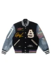 Burlingon Black And Blue Letterman Jacket