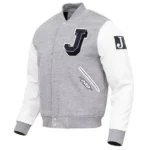 Classic Jackson State Tigers Gray And White Varsity Jacket
