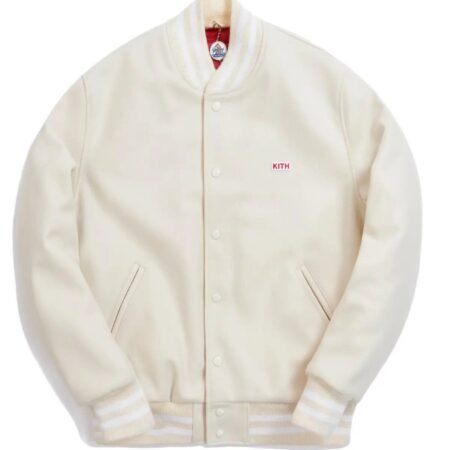 Kith x Coca-Cola x Golden Bear White Varsity Jacket