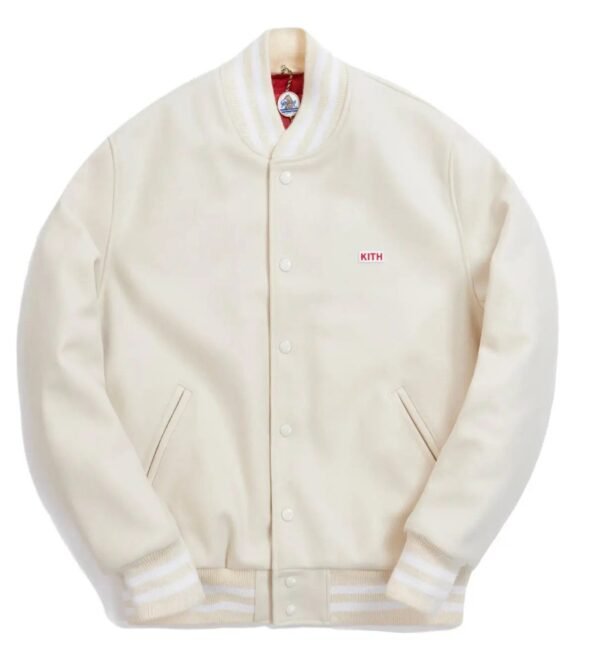 Kith x Coca-Cola x Golden Bear White Varsity Jacket