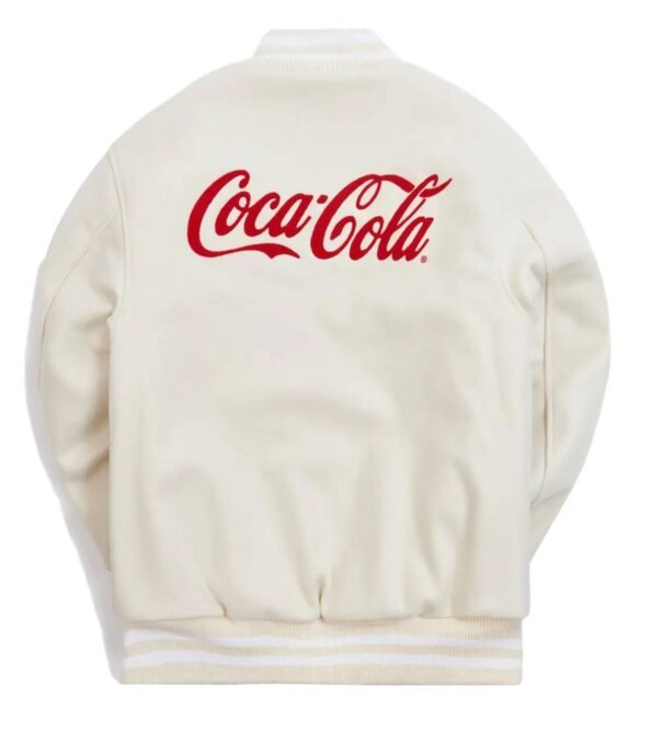 Kith x Coca-Cola x Golden Bear White Varsity Jacket