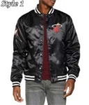 Miami Heat New Era Satin Black Jacket