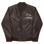 NFL-Baltimore-Ravens-Brown-Leather-Varsity-Jacket-1.webp