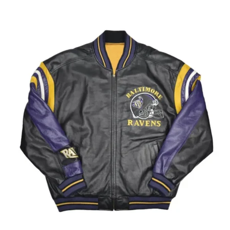 NFL Baltimore Ravens Football Team Leather Jacket