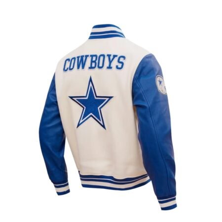 NFL Dallas Cowboys White And Blue Varsity Jacket