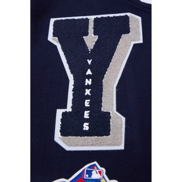 New York Yankees Pro Standard Mash Up Logo Blue & White Varsity Jacket