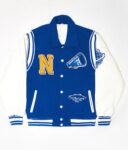 Ntrls Blue And White Varsity Jacket