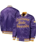 O-Line LSU Tigers Purple Satin Varsity Jacket
