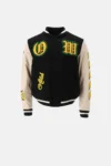 Off-white Abloh Black And White Varsity Jacket