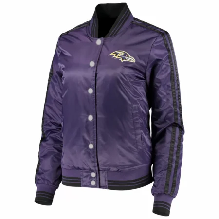 Purple Black Baltimore Ravens NFL Satin Jacket