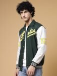 Rigo Grey And White Fleece Varsity Jacket