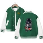 Star Wars Baseball Green And White Wool Varsity Jacket