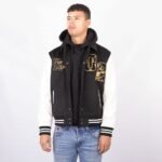 True Religion 02 Black And White Varsity Jacket