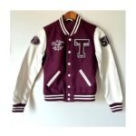 True Religion Maroon Varsity Letterman Jacket