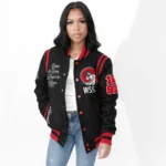WSSU  Black And Red Wool Varsity Jacket
