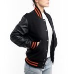 Womens-Black-Wool-And-Leather-With-Orange-Stripes-Varsity-Jacket-1.jpg