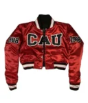 Women’s Clark Atlanta University Burgundy Satin Jacket