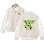 Yoda Baseball Beige And White Wool Varsity Jacket