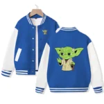 Yoda Baseball Blue And White Wool Varsity Jacket