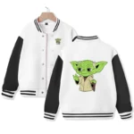 Yoda Baseball White And Black Wool Varsity Jacket