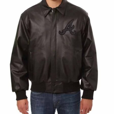 Black MLB Atlanta Braves Leather Jacket