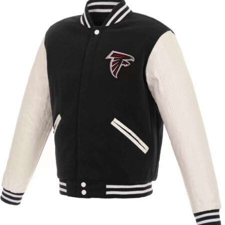 Black White NFL Atlanta Falcons Varsity Jacket