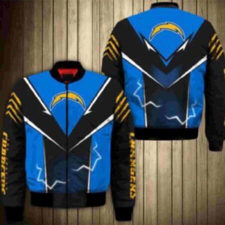 Chargers Lightning Graphic Bomber Jacket