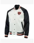 Chicago Bears White And Navy NFL Satin Jacket