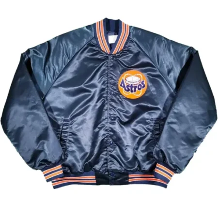 80’s Houston Astros Navy Blue Satin Jacket